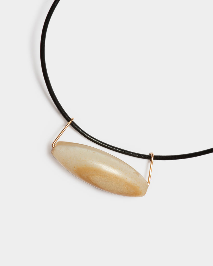 White Agate Cord Necklace
