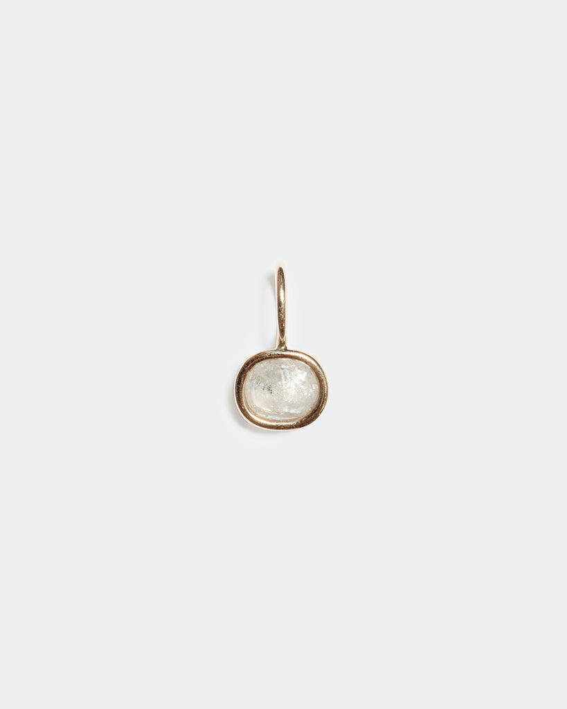 14k Softened Diamond Floating Pendant