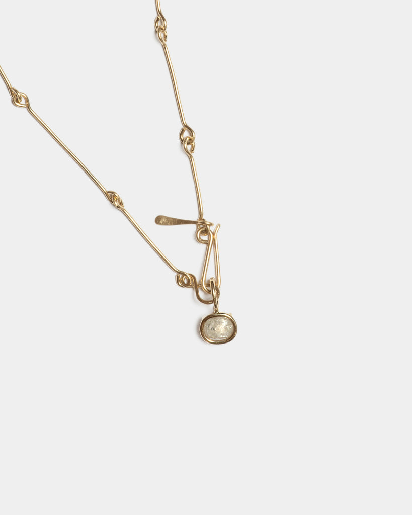 14k Softened Diamond Floating Pendant
