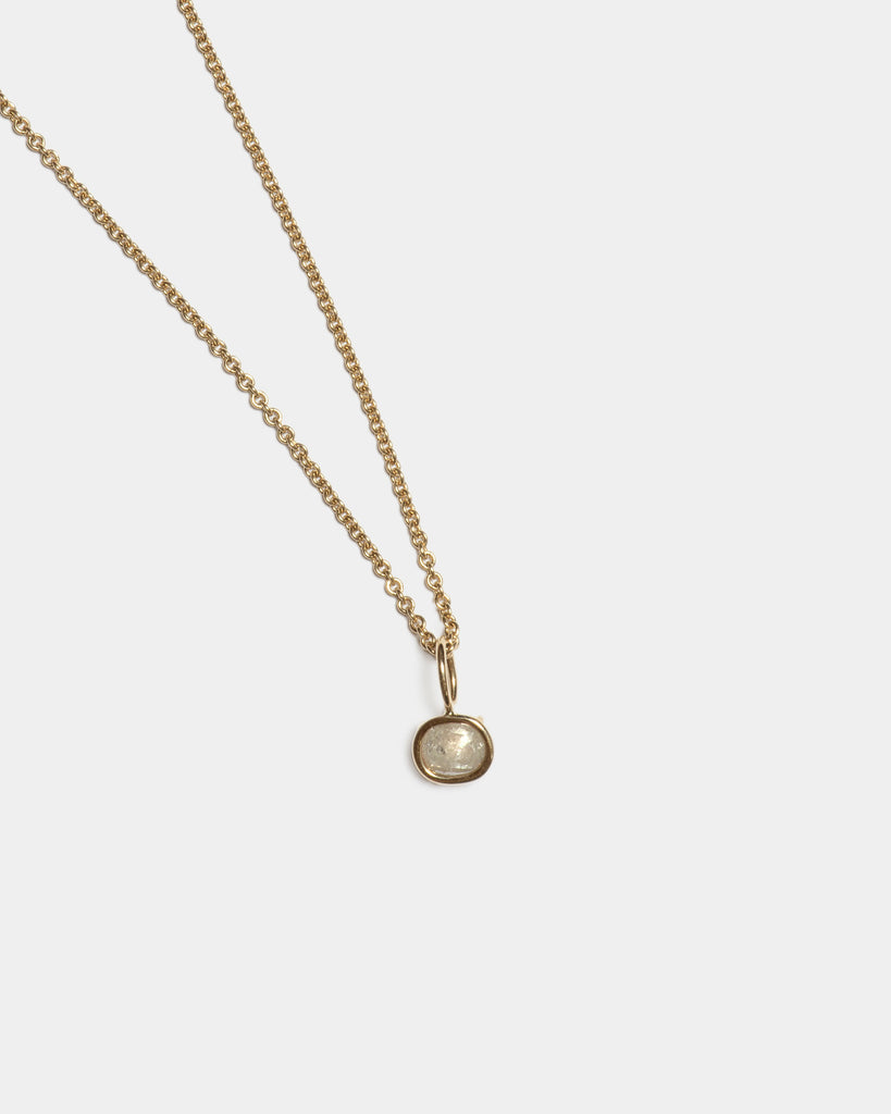14k Softened Diamond Floating Pendant