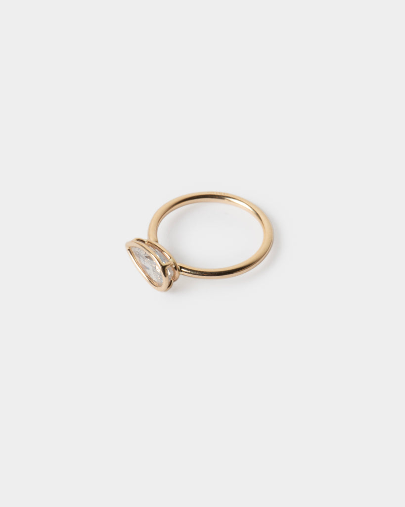14k Salt and Pepper Pear Diamond Ring