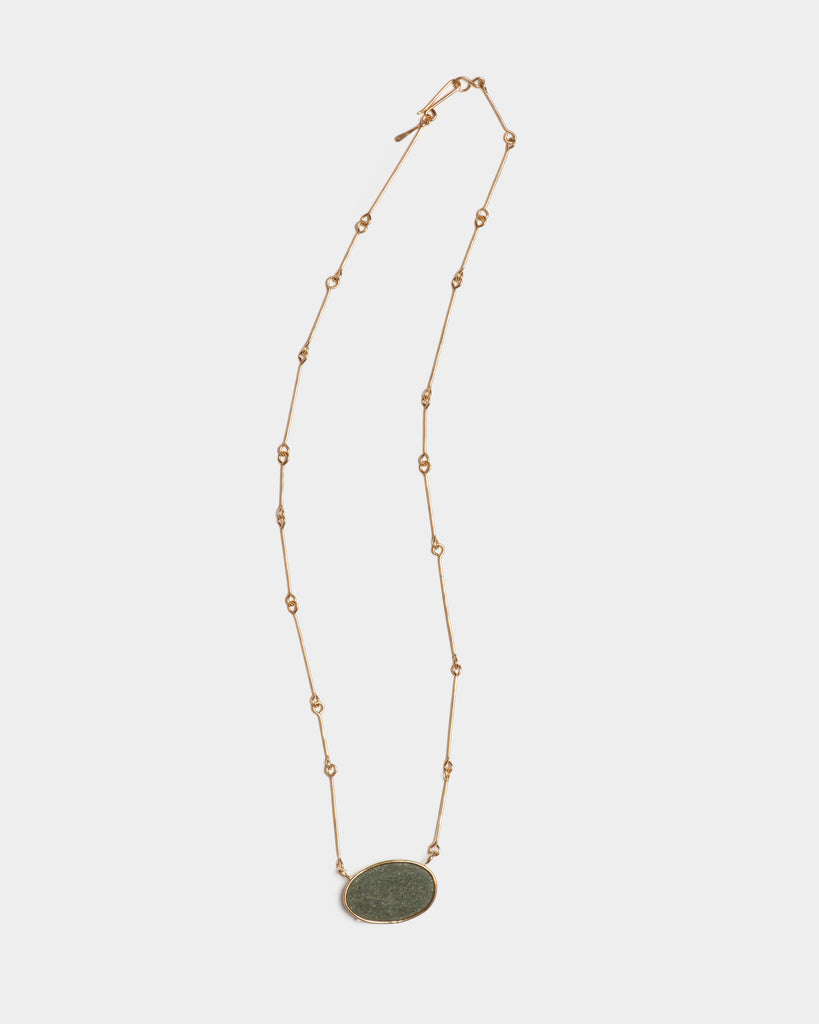 14k Island Stone Bone Chain Necklace