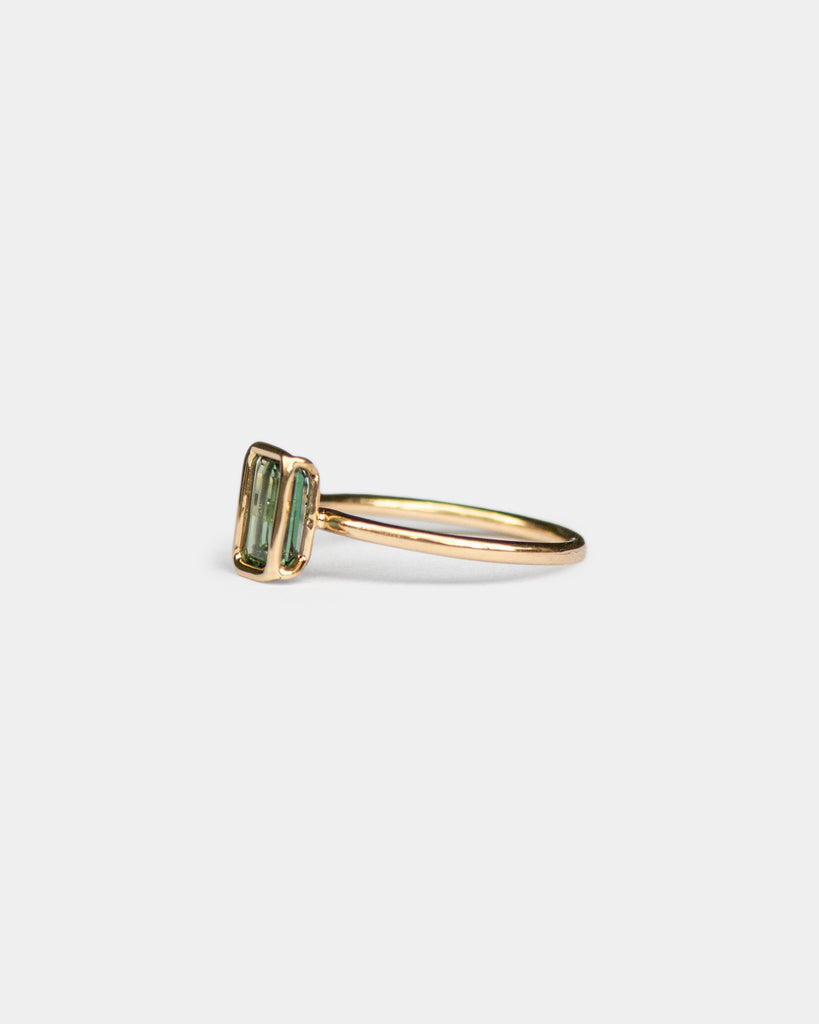 14k Pine Tourmaline Floating Ring