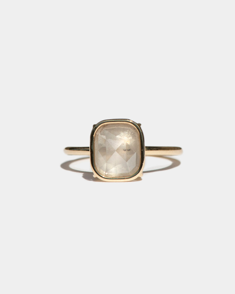 14k Salt Square Mineral Diamond Floating Ring
