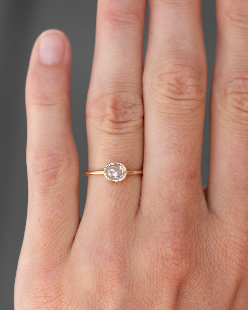 14k East West Mineral Diamond Floating Ring