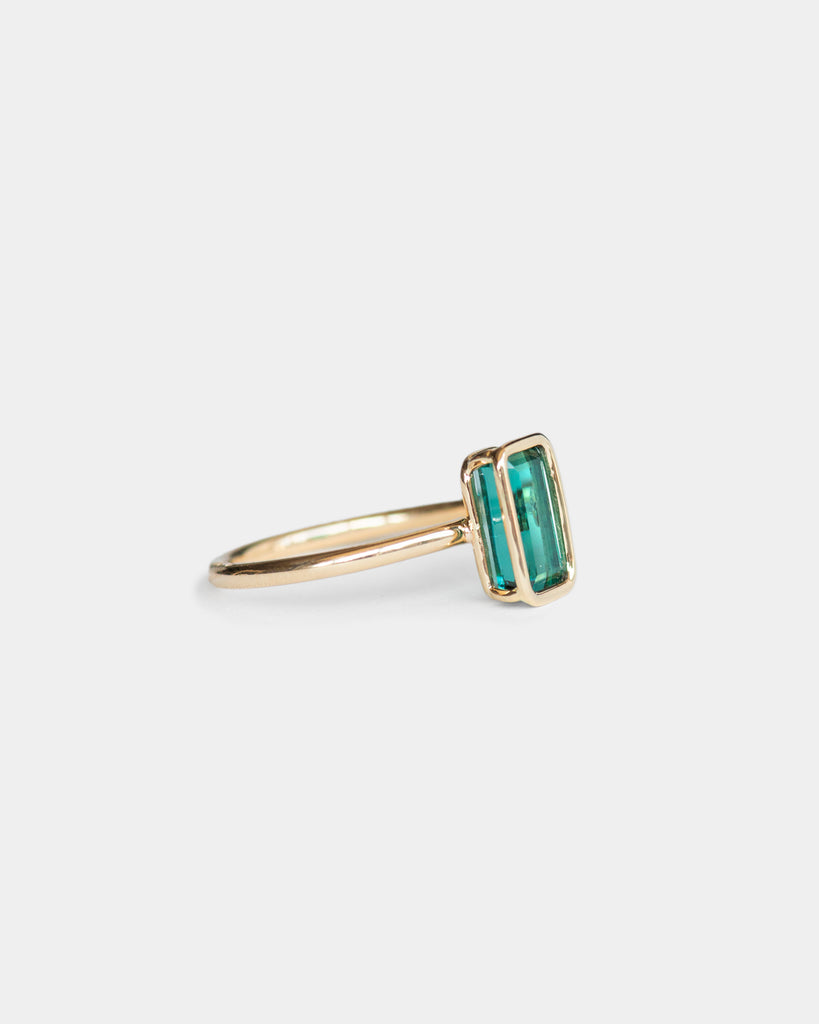 14k Ivy Green Tourmaline Floating Ring