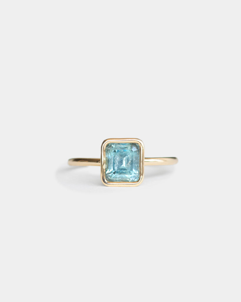 14k Step Cut Sapphire Floating Ring