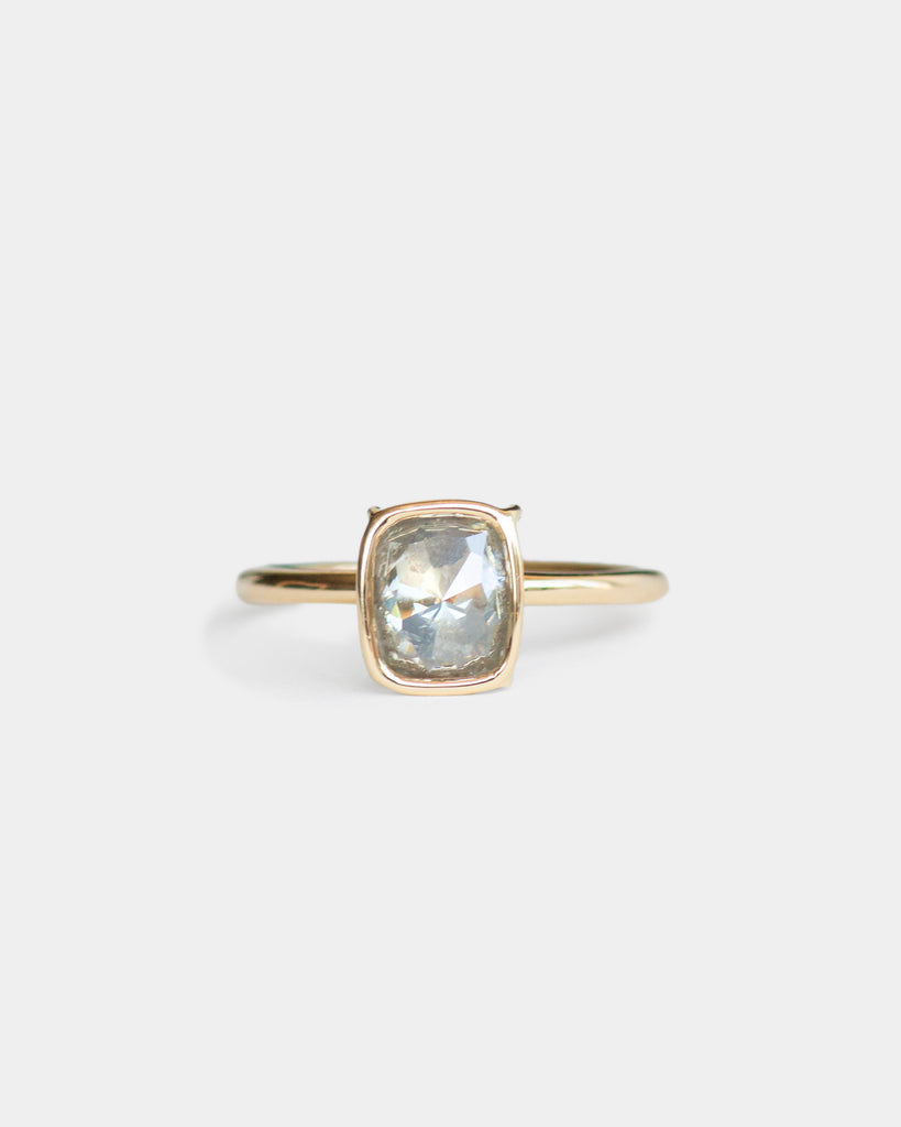 14k Lustrous Mineral Diamond Floating Ring