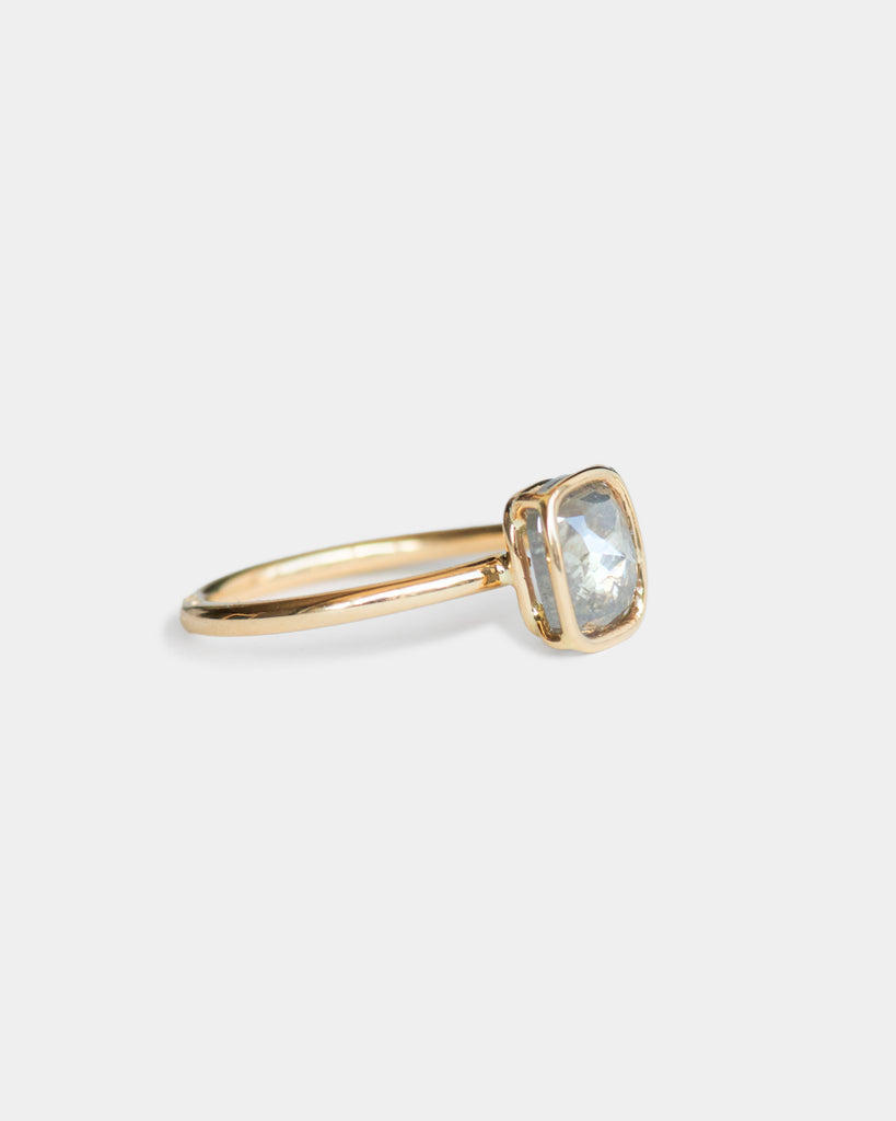 14k Lustrous Mineral Diamond Floating Ring