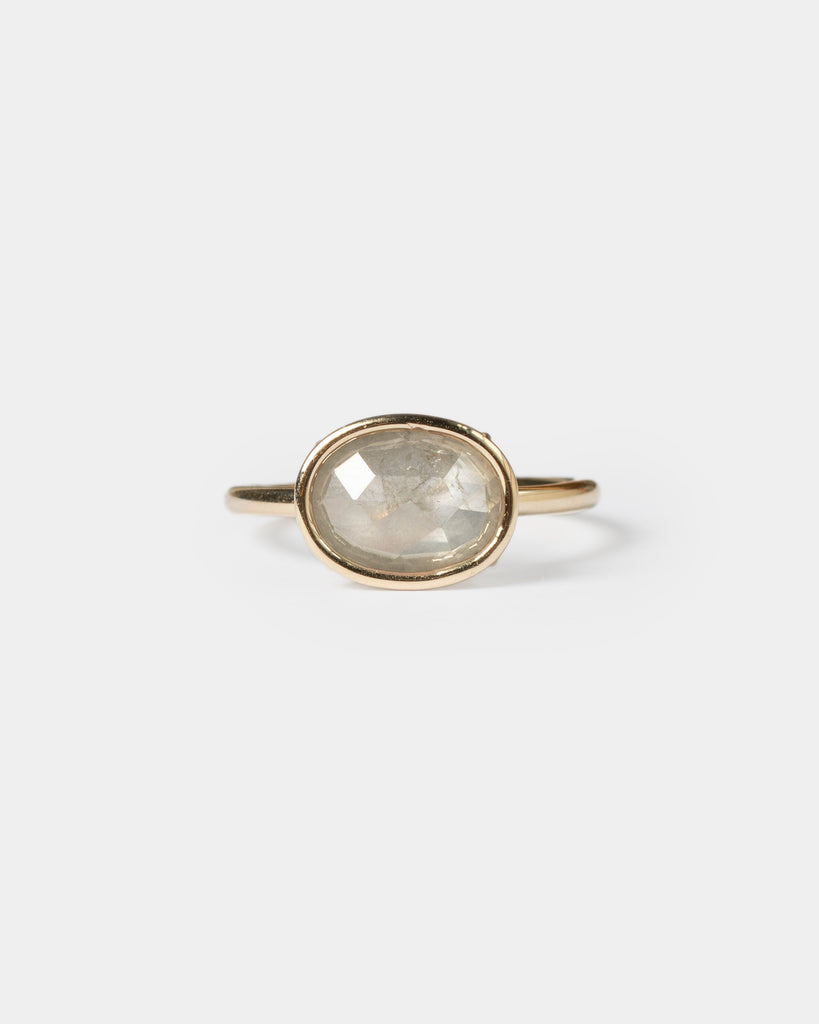 14k East West Oval Mineral Diamond Ring