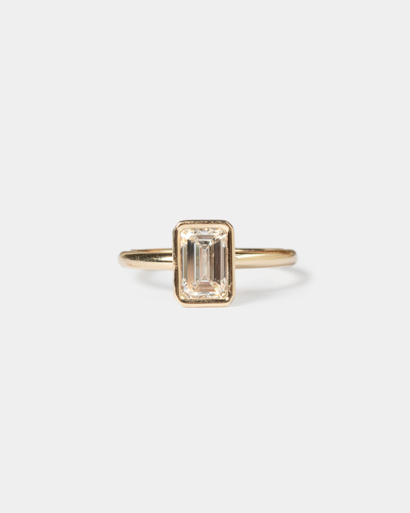 14k Emerald Cut Lab Diamond Floating Ring
