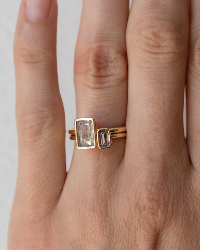 14k Pepper and Forest Toi et Moi Rings