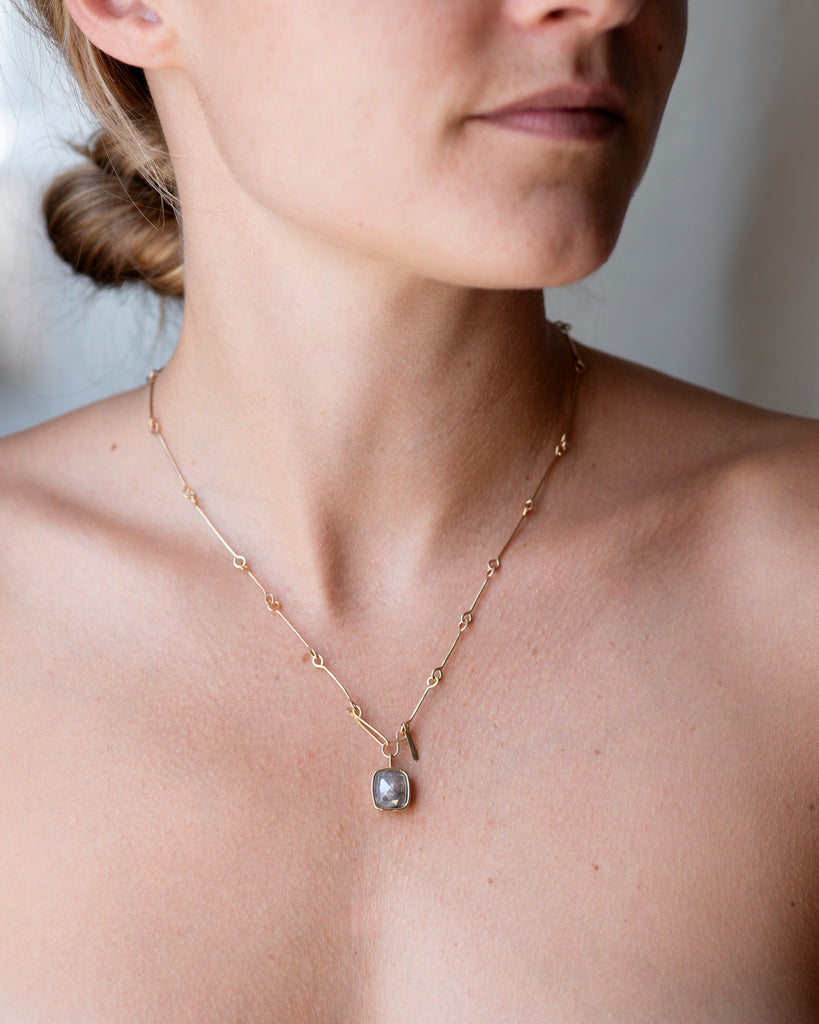14k Salty Diamond Floating Pendant