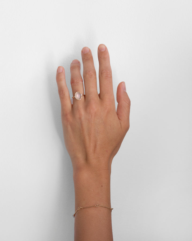 14k Moonstone Floating Ring