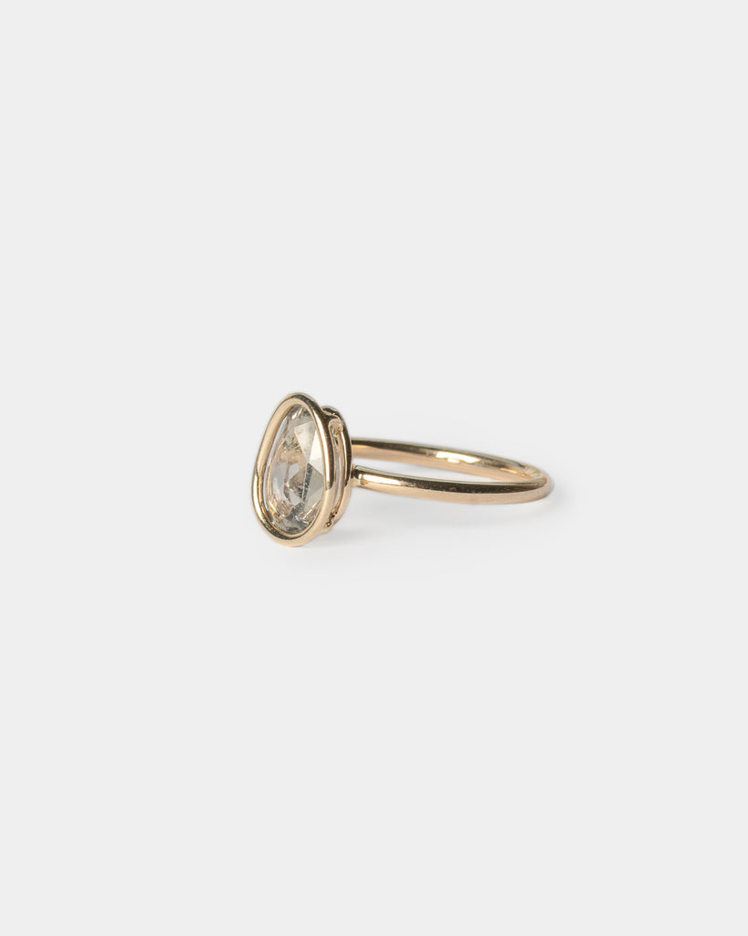 14k Rose Cut Sapphire Egg Ring