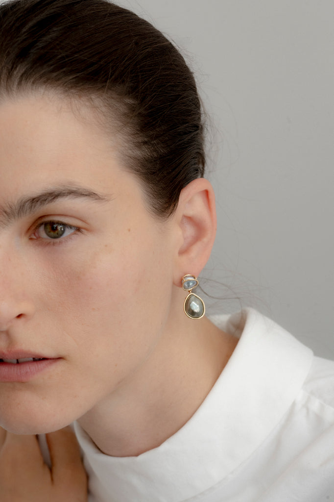 14k Platinum Print Earrings