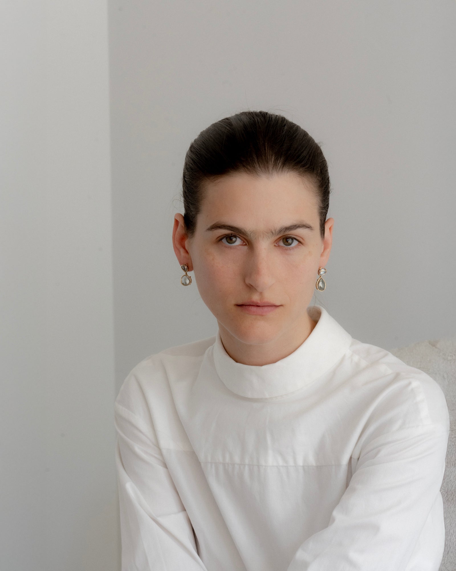 14k Platinum Print Earrings