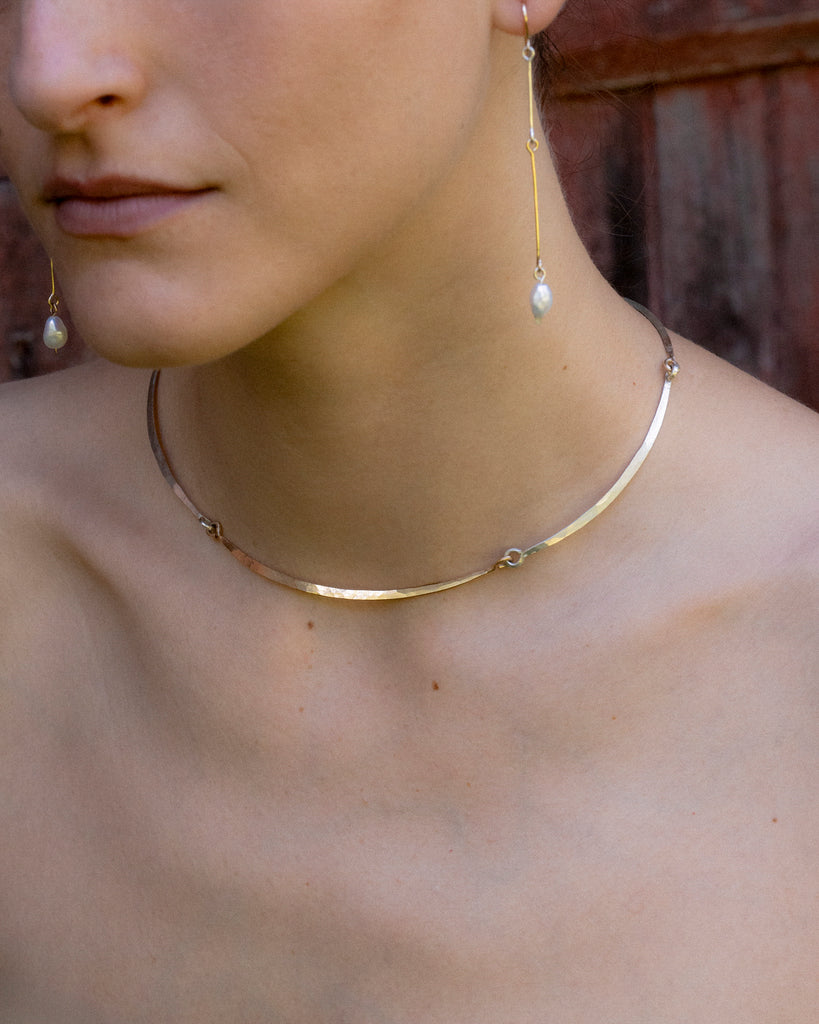 14k & Sterling Rudimentary Collar