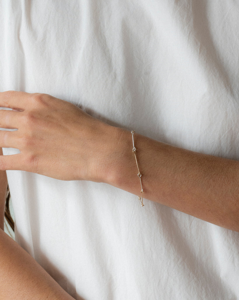 Mixed Metals Bone Chain Bracelet