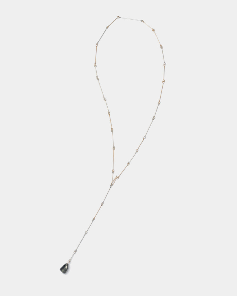 Mixed Metals Tourmaline Bone Chain Necklace