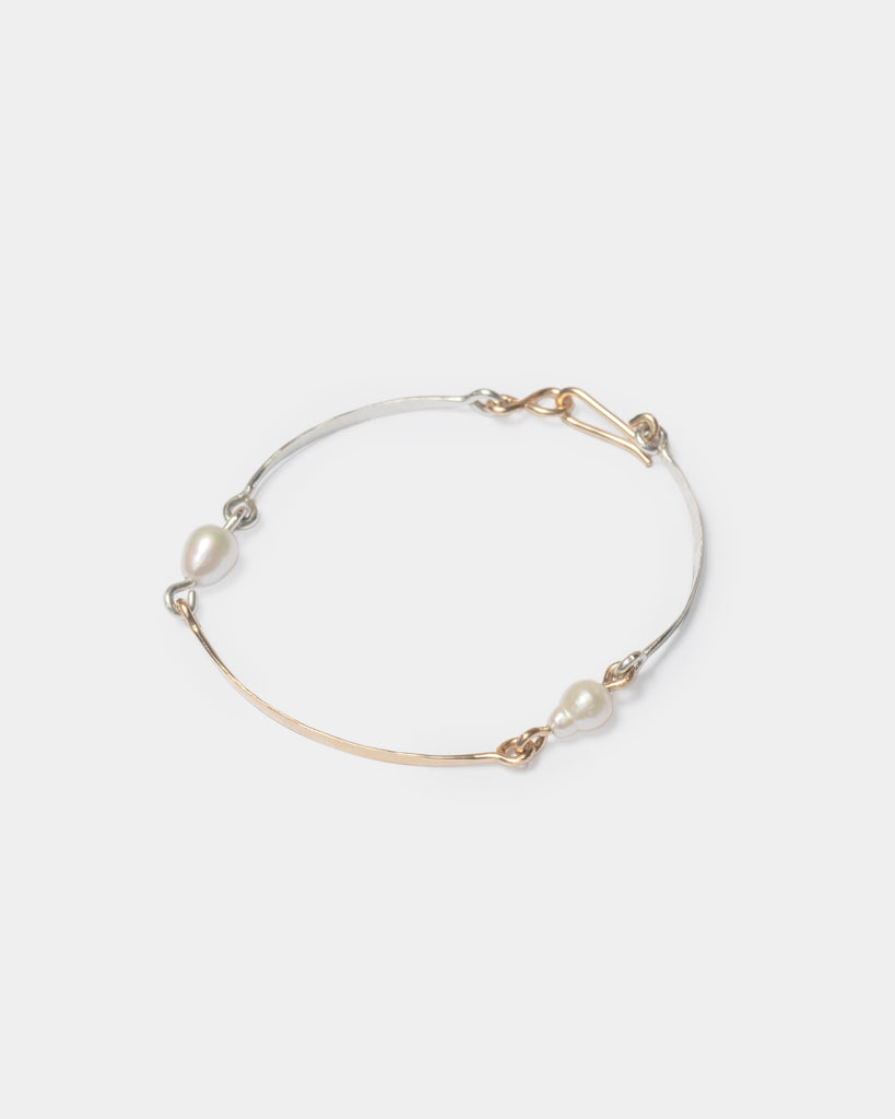 14k & Sterling Pearl Rudimentary Cuff