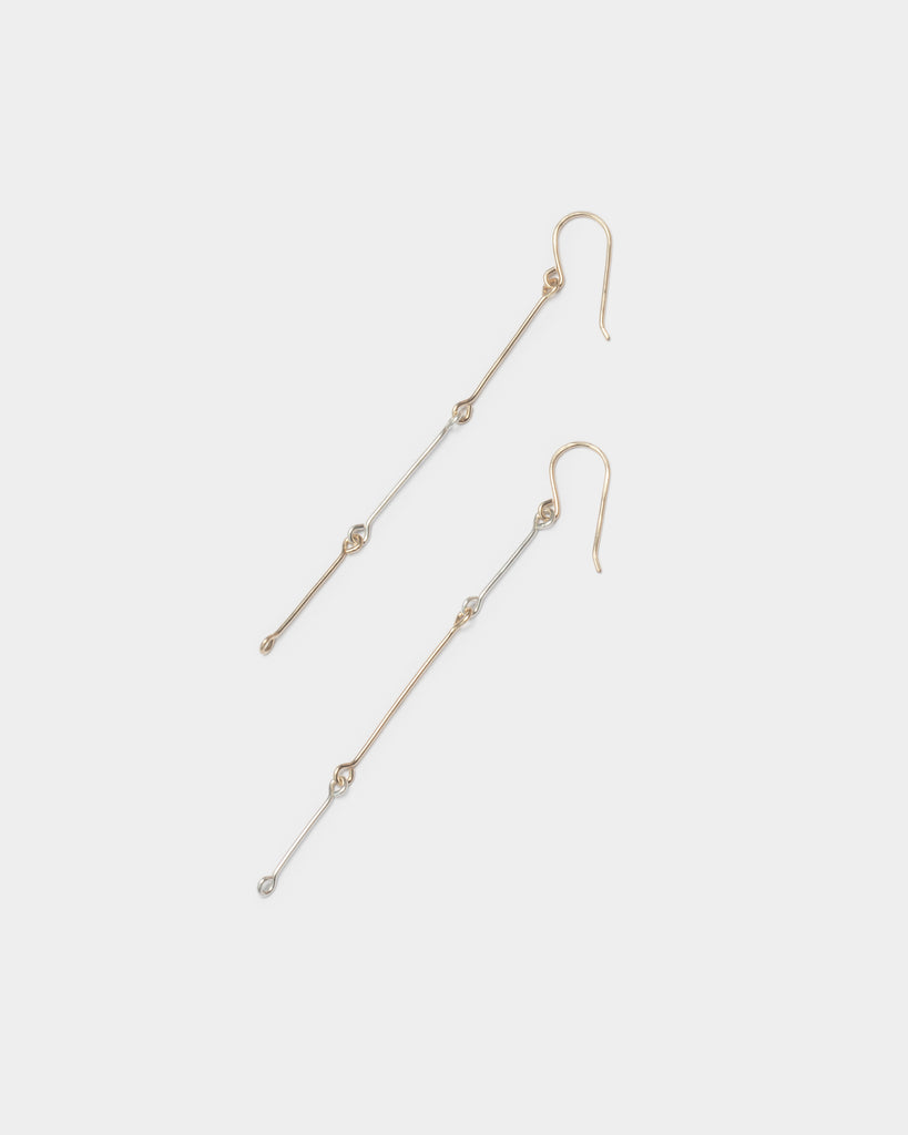 Mixed Metals Bone Chain Earrings