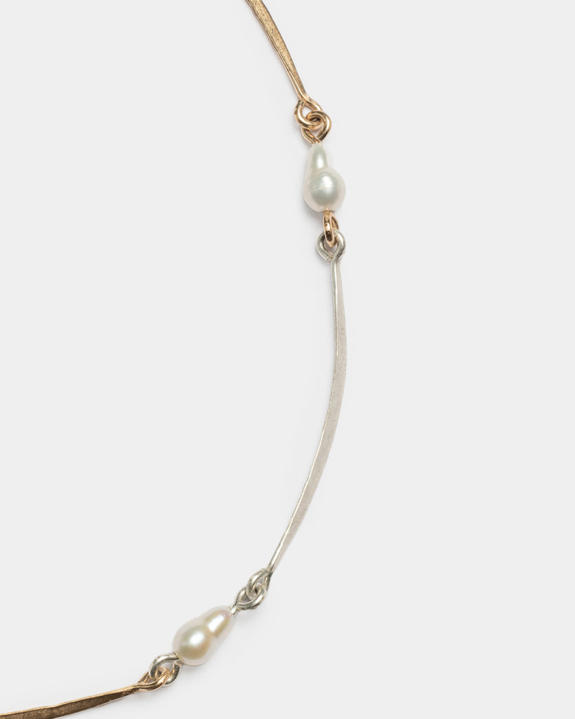 14k & Sterling Silver Pearl Rudimentary Collar