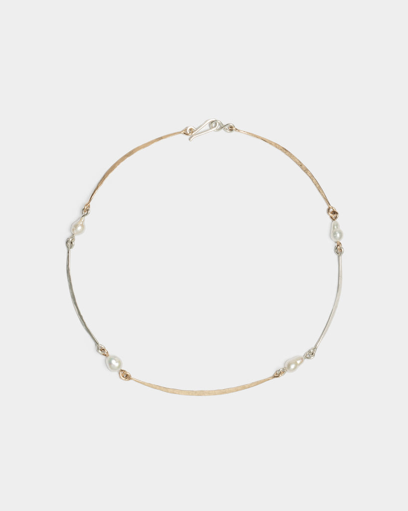 14k & Sterling Silver Pearl Rudimentary Collar