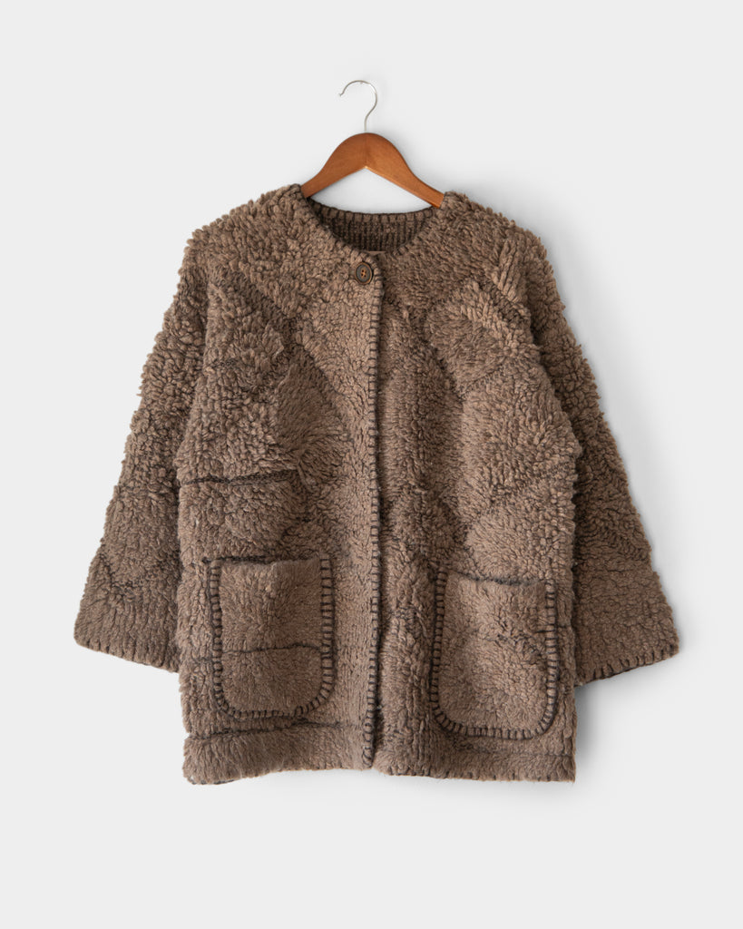 Sayaka Davis - Pile Knit Coat in Taupe