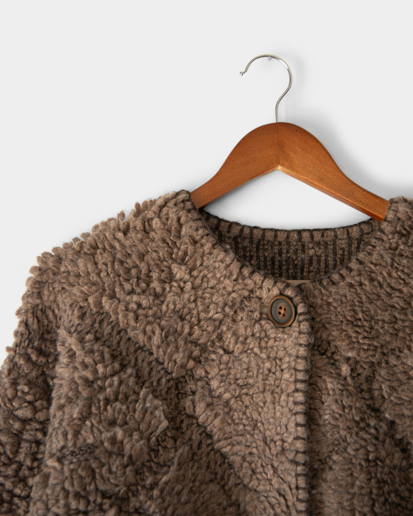 Sayaka Davis - Pile Knit Coat in Taupe