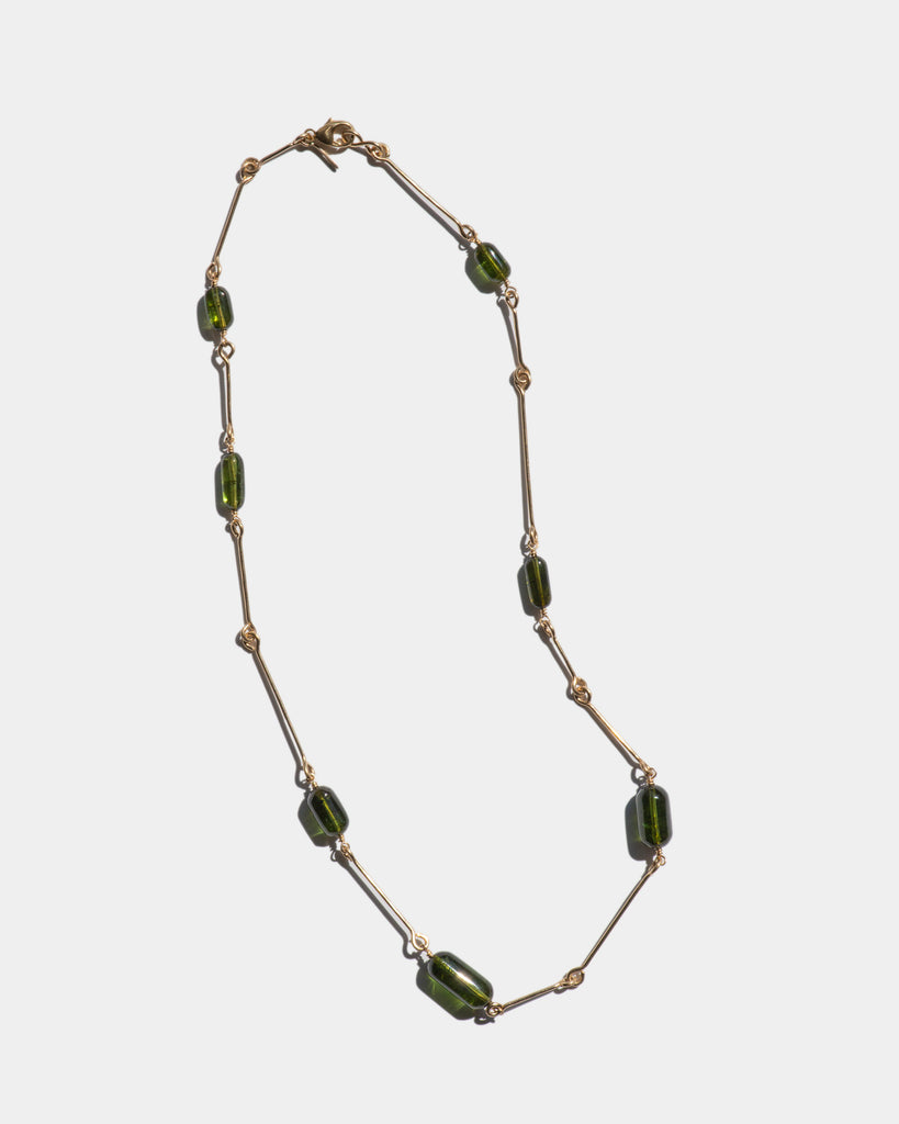 14k Olive Tourmaline Necklace