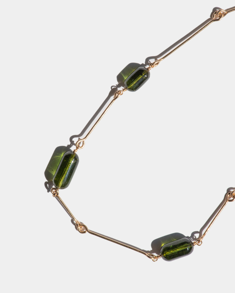 14k Olive Tourmaline Necklace