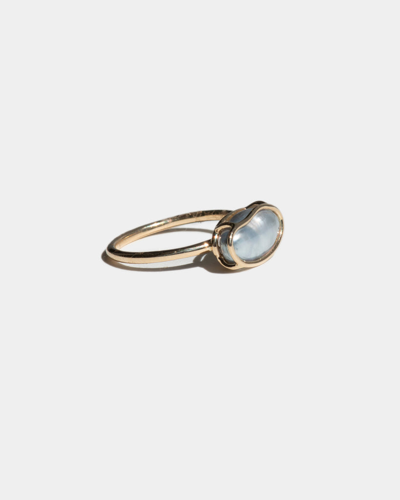 14k Grey Velvet Keshi Pearl Ring