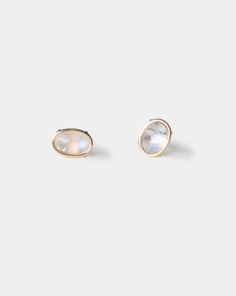 14k Moonstone Stud Earrings