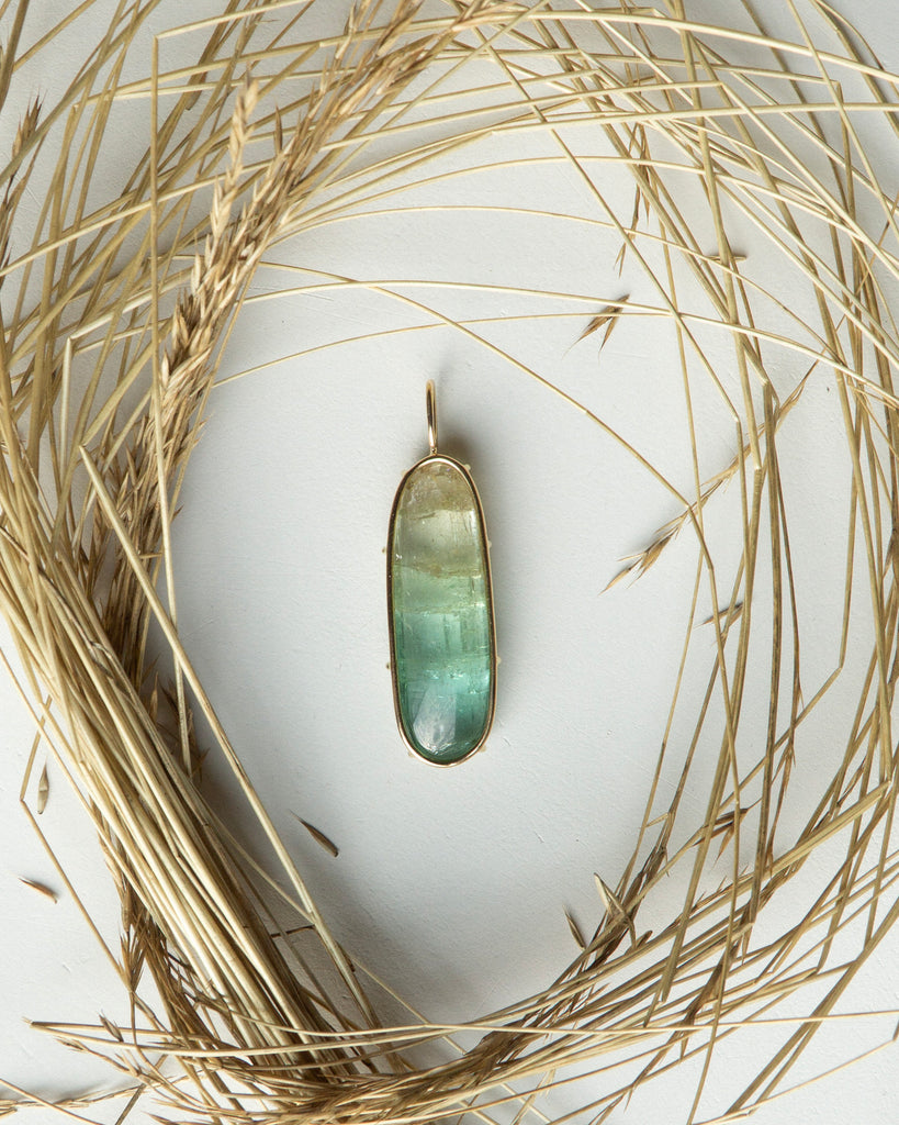 14k Bicolor Tourmaline Floating Pendant