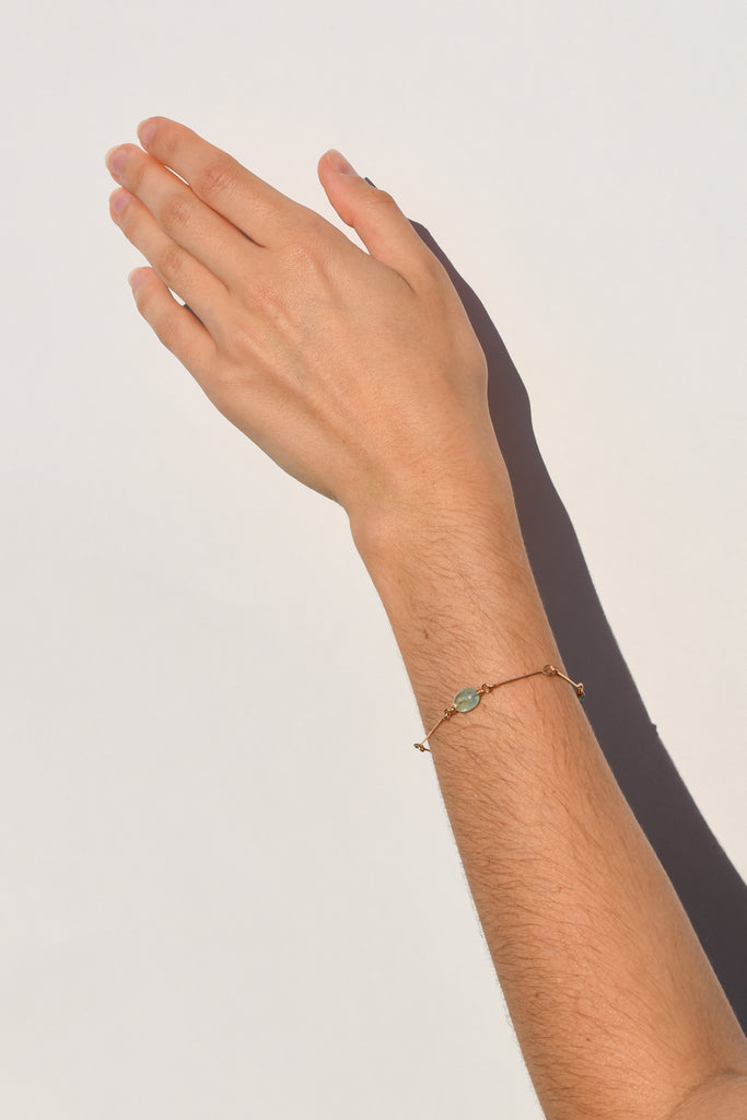 14k Softened Tones Bone Chain Bracelet