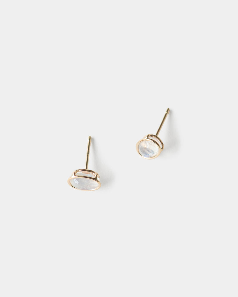 14k Moonstone Stud Earrings
