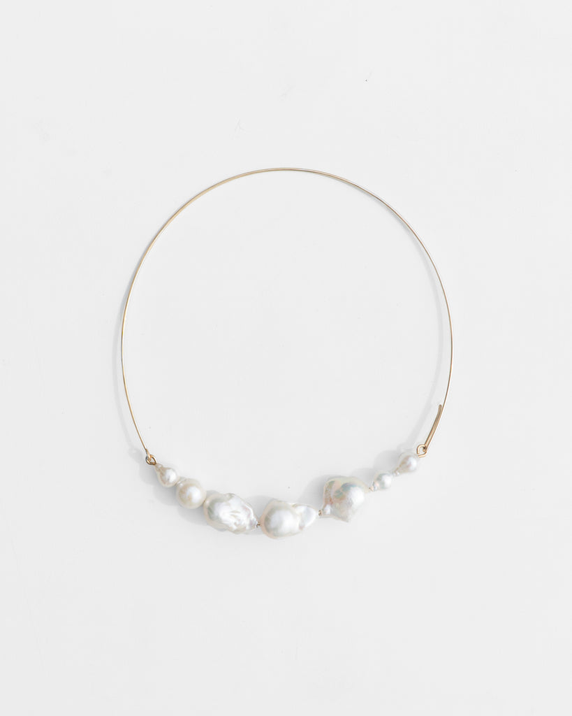Baroque Pearl Crescent Collar