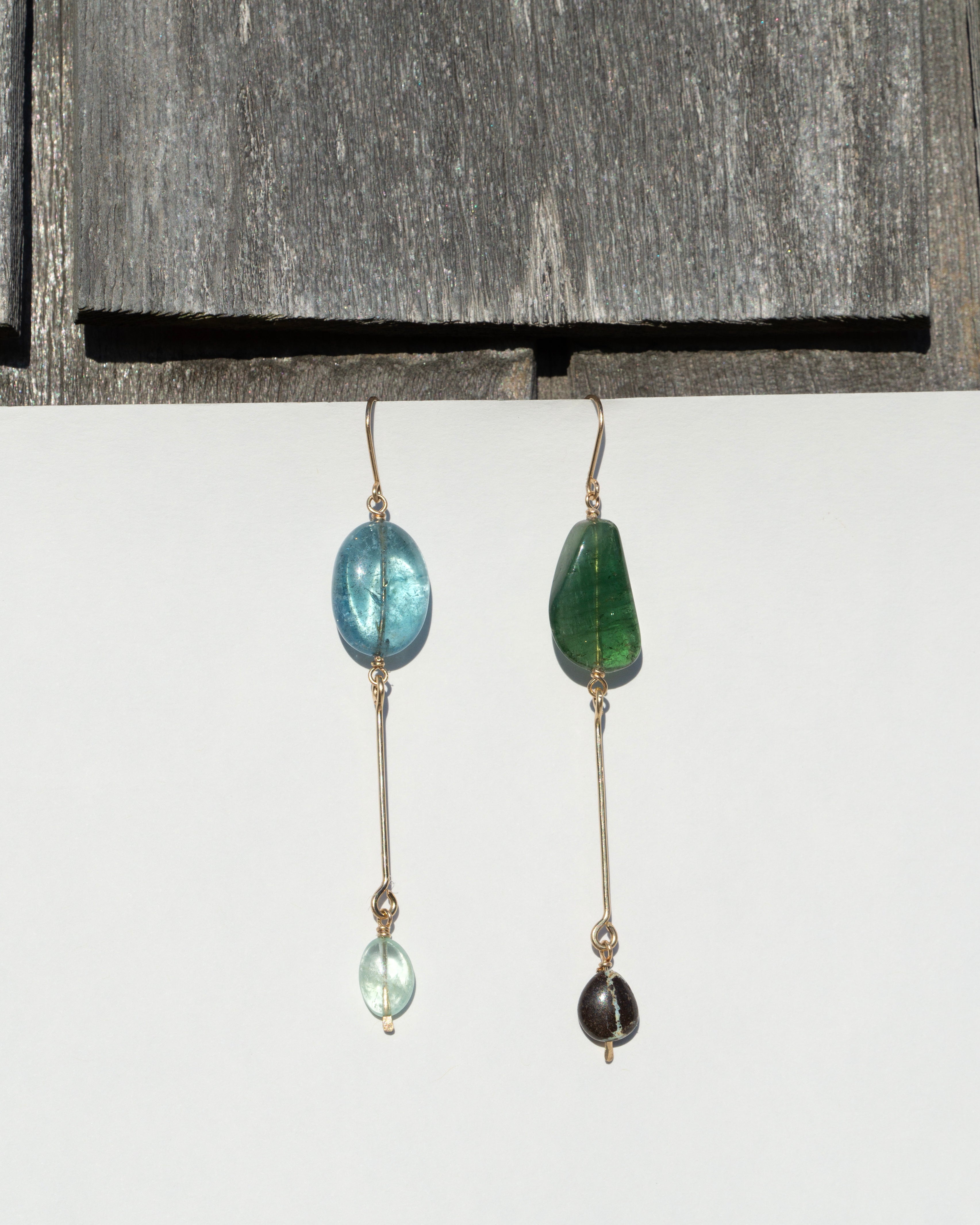 14k In Love with Two Places Earrings