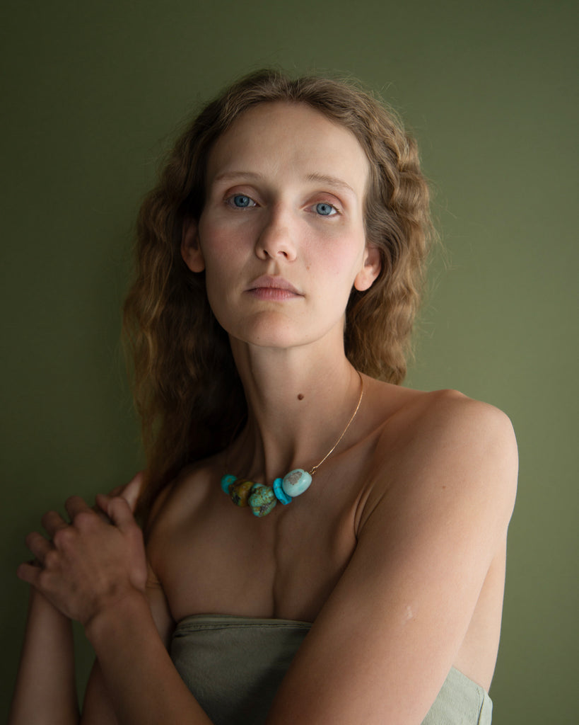 Green Talisman Crescent Collar