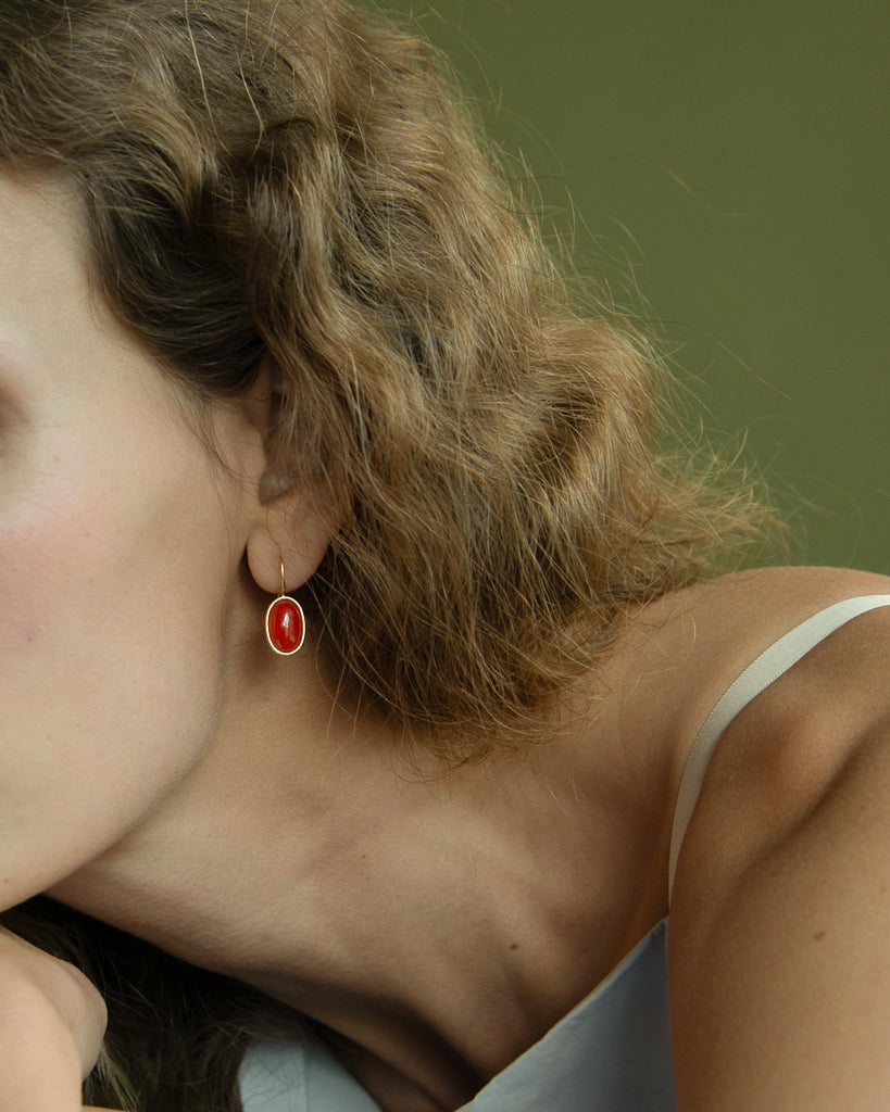 14k Coral Floating Earrings