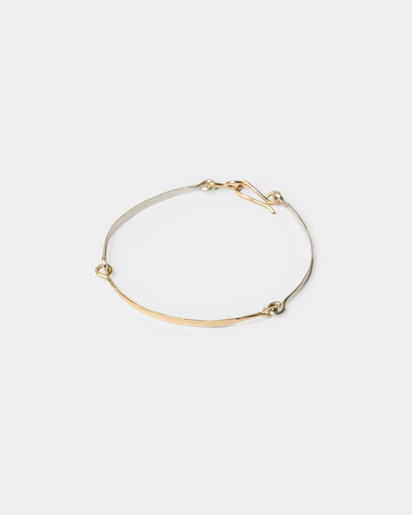 14k & Sterling Rudimentary Cuff