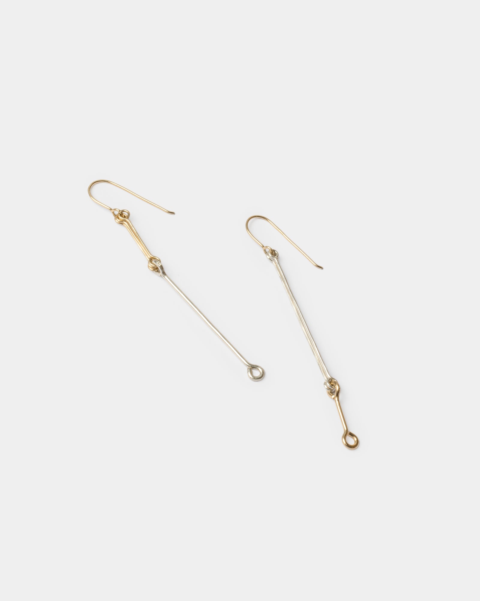 Mixed Metals Triple Bone Chain Earrings