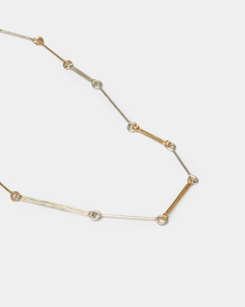 Mixed Metals Triple Bone Chain Necklace